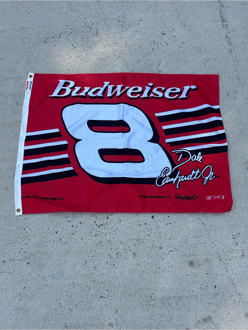 Vintage 90s 1999 Dale Earnhardt Jr Budweiser NASCAR Racing Flag